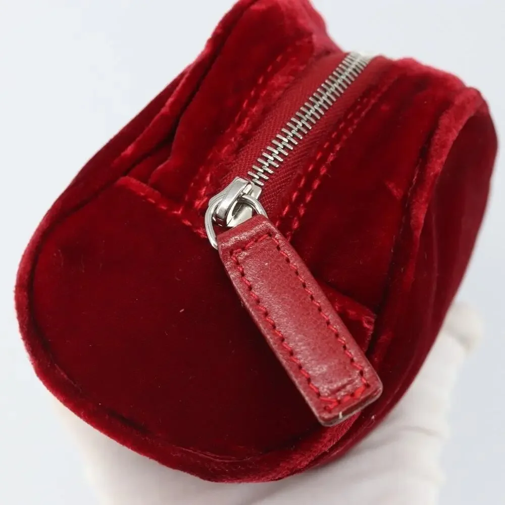 Fendi Pouch Velor Red Velour